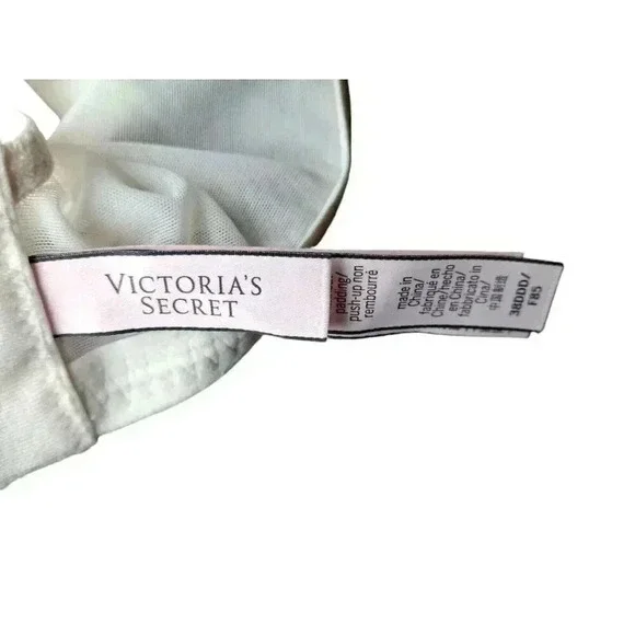 Victoria's Secret unlined 38DDD BRA white lace beaded embroider BRIDAL RARE